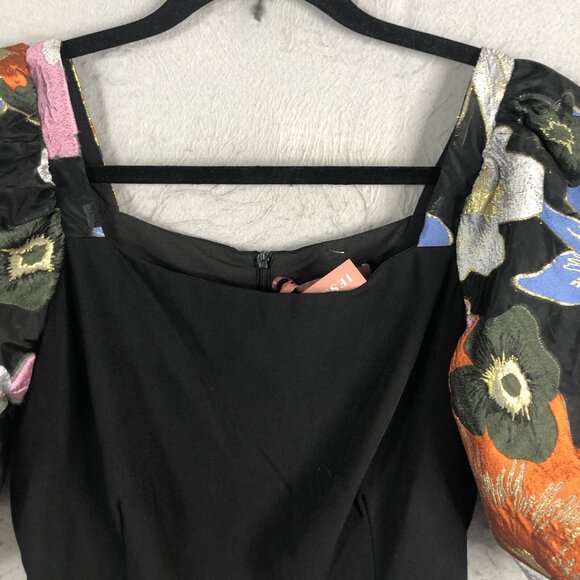 Jessakae Dress Womens Small Floral Jacquard Metallic Modern 3D Artsy NEW - Picture 2 of 16